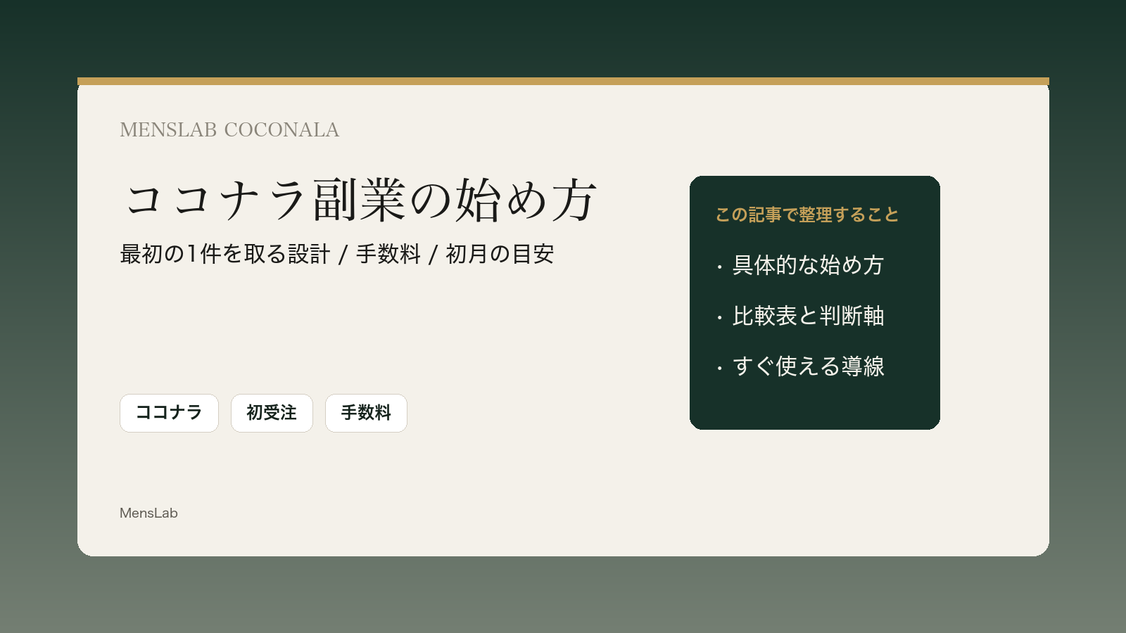 ココナラ副業の始め方カバー画像