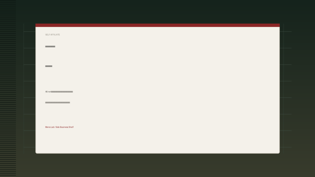 自己アフィリエイトの始め方｜A8.netセルフバックともしもの考え方・注意点を整理