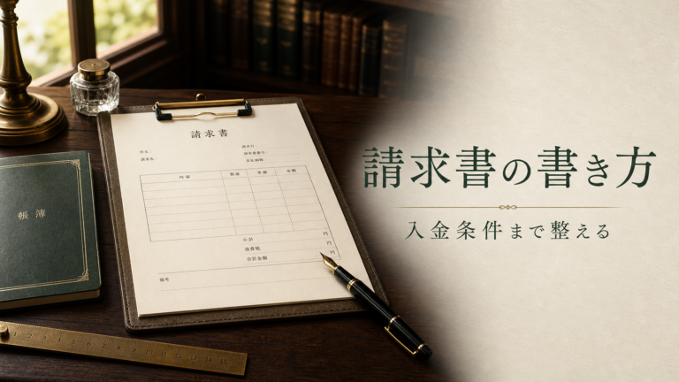 請求書と万年筆 フリーランスの請求書の書き方